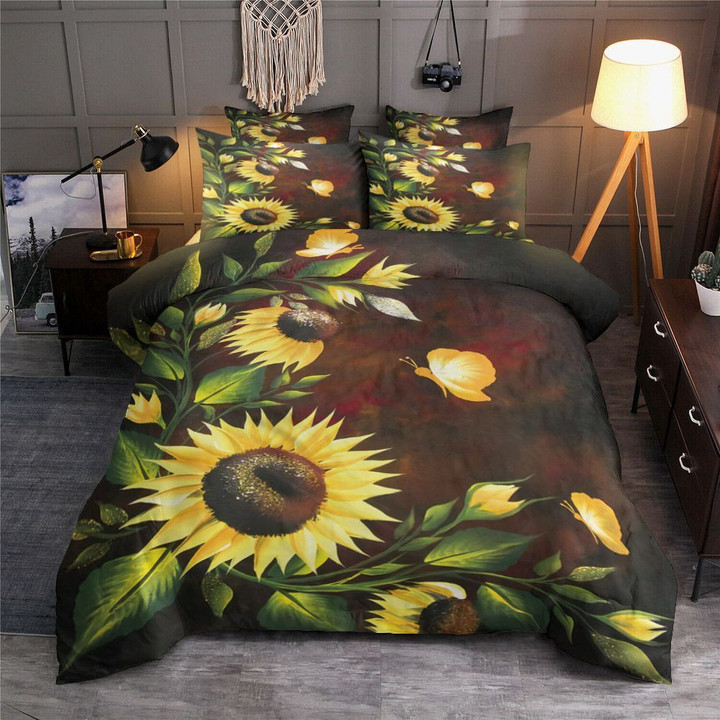Sunflower Butterfly Bedding Set All Over Prints