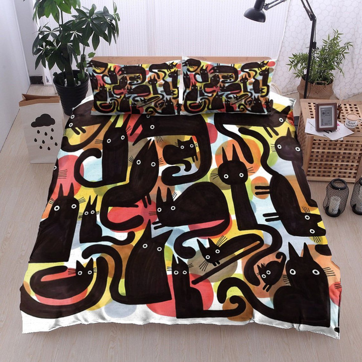 Black Cat Bedding Set All Over Prints