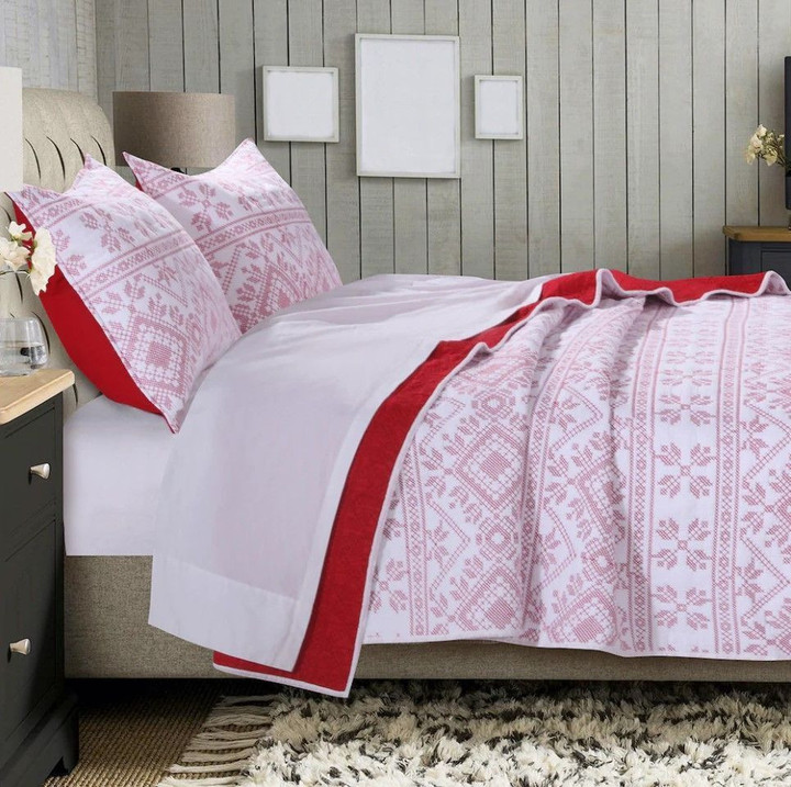 Holly Cross Stitch Bedding Set All Over Prints