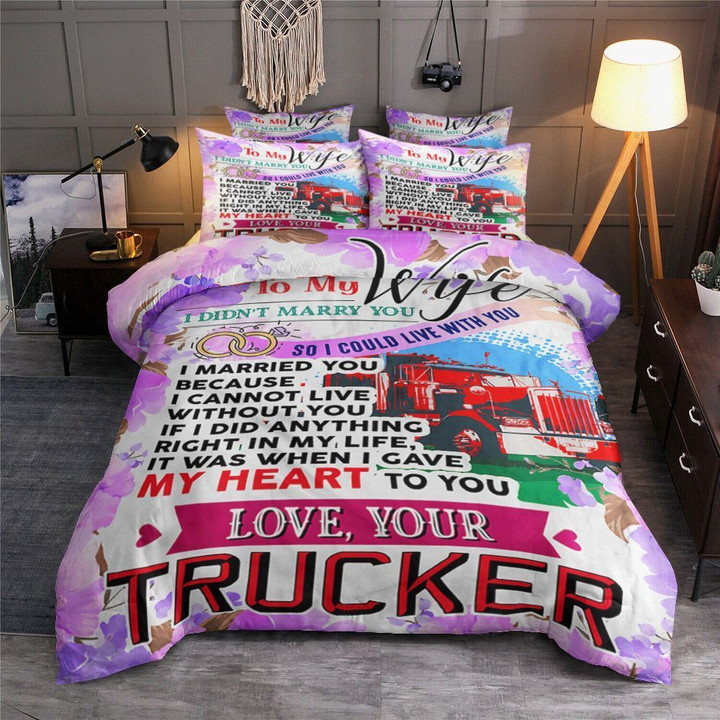 To My Wife Truck Bedding Set All Over Prints