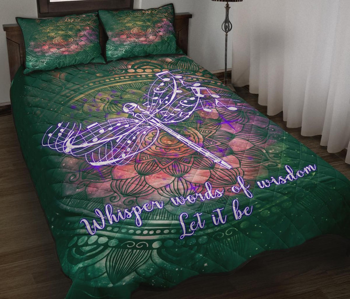 Green Dragonfly Mandala Bedding Set All Over Prints