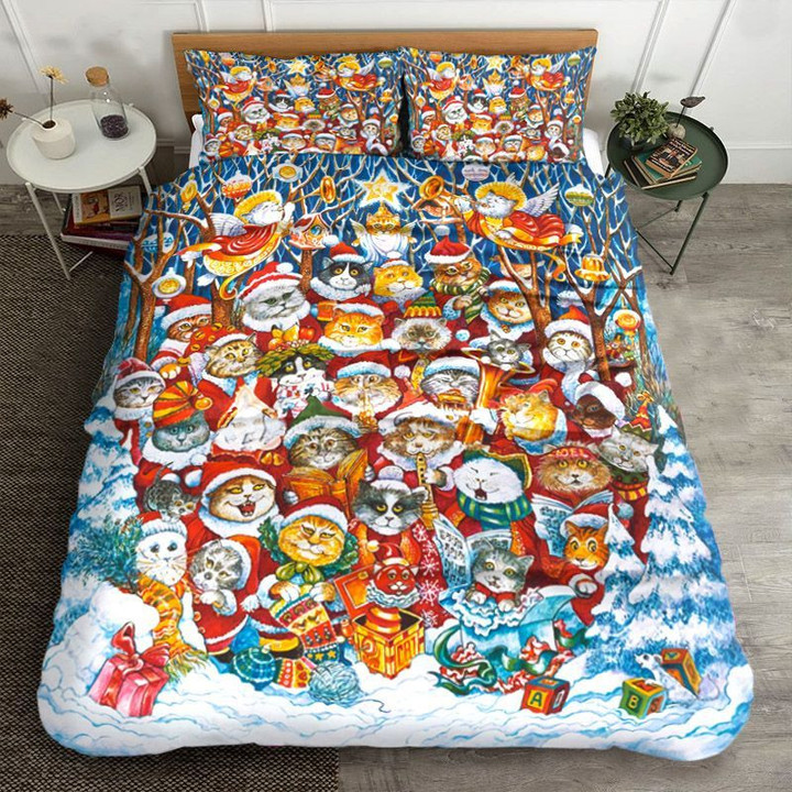 Santa Cat Bedding Set All Over Prints