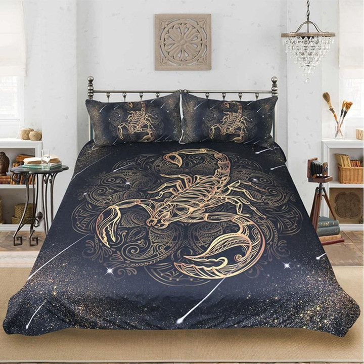 Mystery Gold Scorpion Zodiac Bedding Set All Over Prints