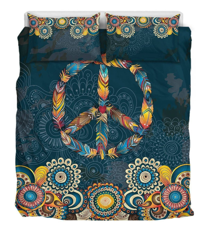 Peace Mandala Navy Bedding Set All Over Prints