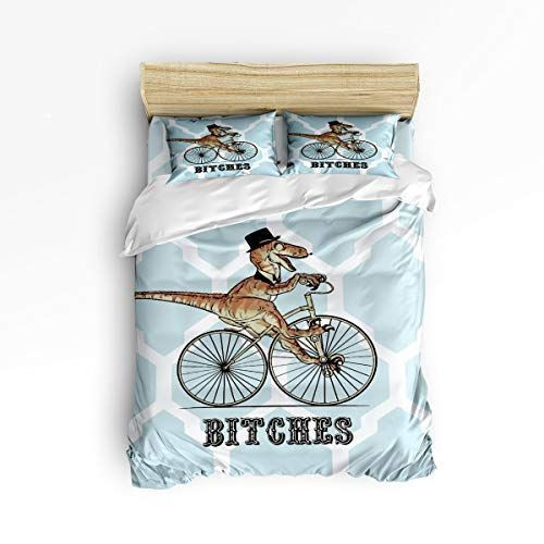 Dinosaur Bicycle Bedding Set All Over Prints