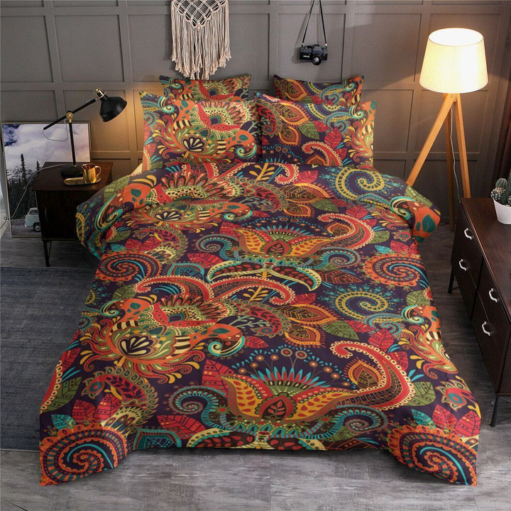 Colorful Seamless Paisley Bedding Set All Over Prints