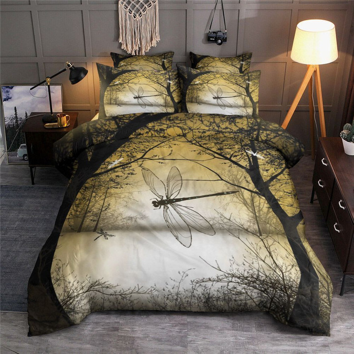 Trees And Dragonflies Bedding Set All Over Prints