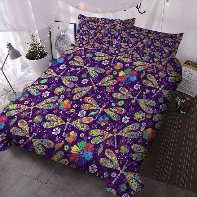 Colorful Dragonfly Bedding Set Iy