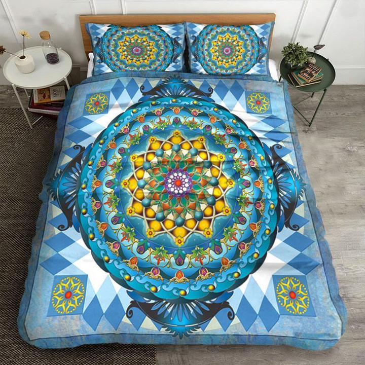 Mandala Blue Crown Bedding Set Iy