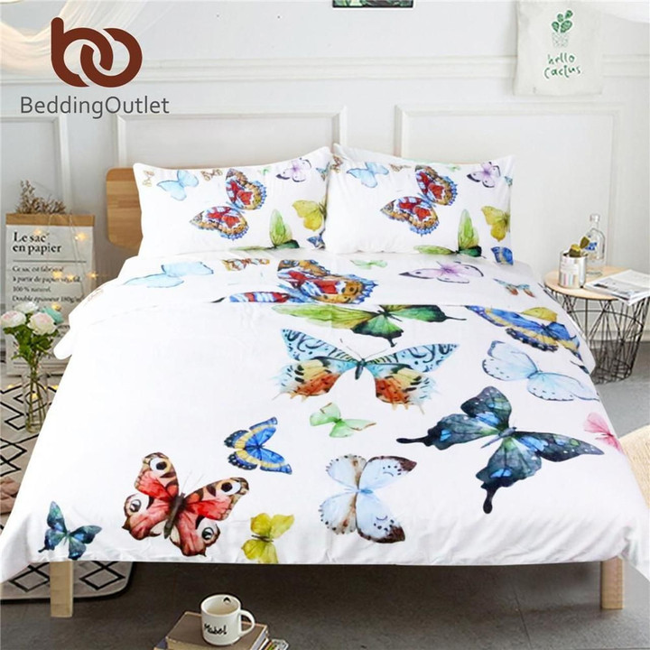 Flying Butterflies Duvet Cover Set Bedding