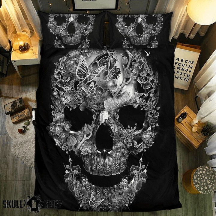 Snm - Floral Skull Collection Bedding Set (Duvet Cover & Pillow Cases)