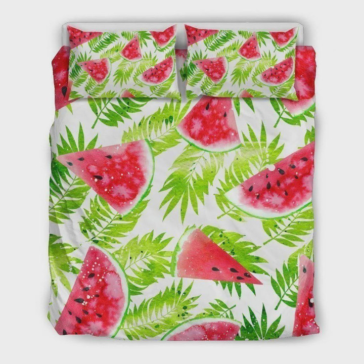 White Summer Watermelon Pattern Bedding Set (Duvet Cover & Pillow Cases)