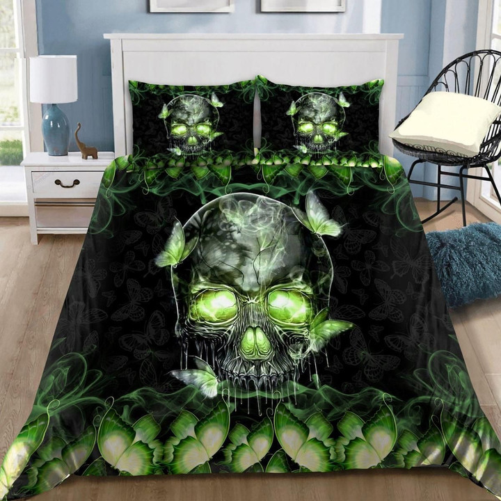 Skull And Butterfly Duvet Cover Bedding Set