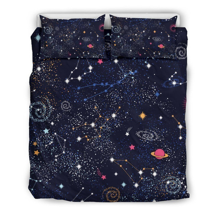 Zodiac Star Signs Galaxy Space Bedding Set Iy