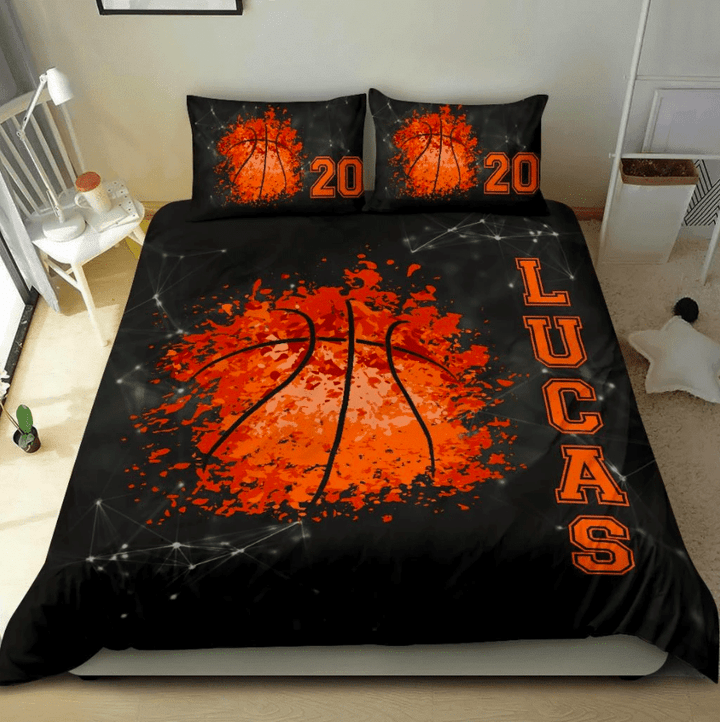 Basketball Fire Personalized Custom Name Duvet Cover Bedding Set