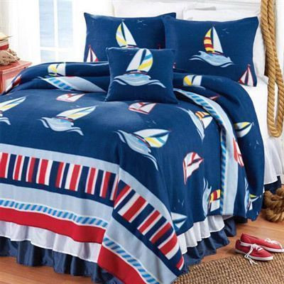 Sailboat Cotton Bed Sheets Spread Comforter Duvet Cover Bedding Sets