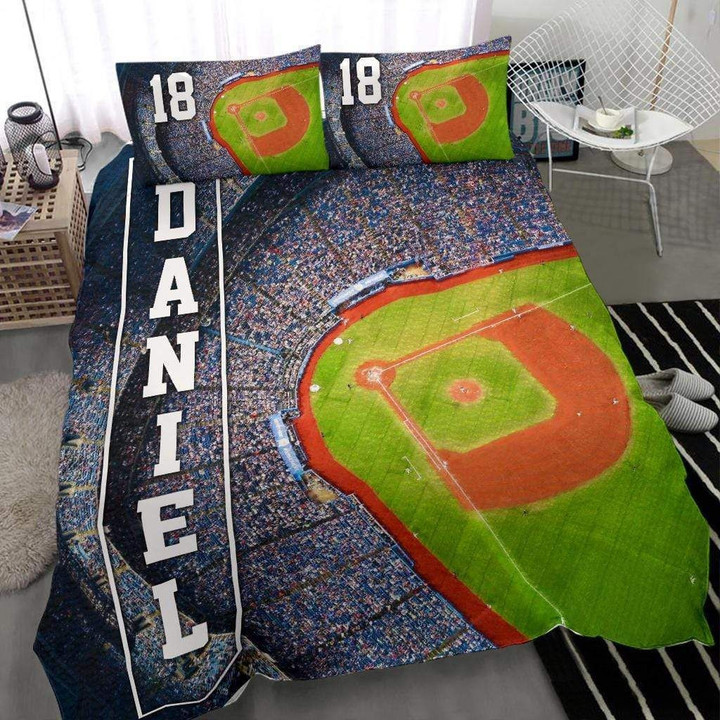 Baseball Stadium Custom Duvet Cover Bedding Set With Your Name