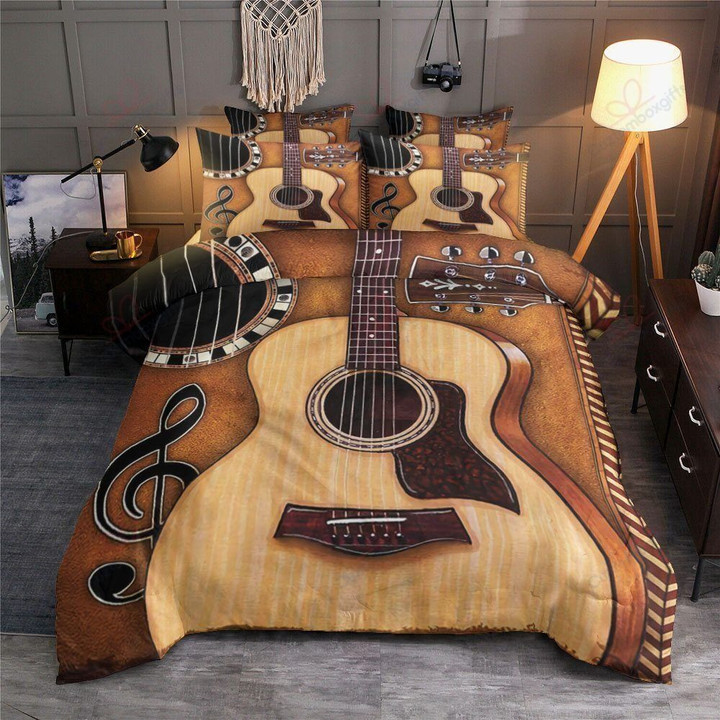 Guitar Classic Music Notes Bedding Set (Duvet Cover & Pillow Cases)