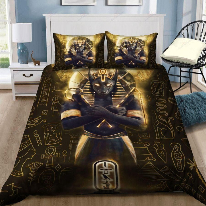 Egyptian Lord Of The Death Anubis God Bedding Duvet Cover Bedding Set