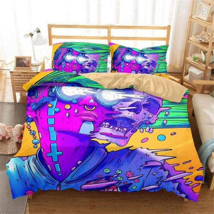 Colorful Skull Art So Cool Duvet Cover Bedding Set