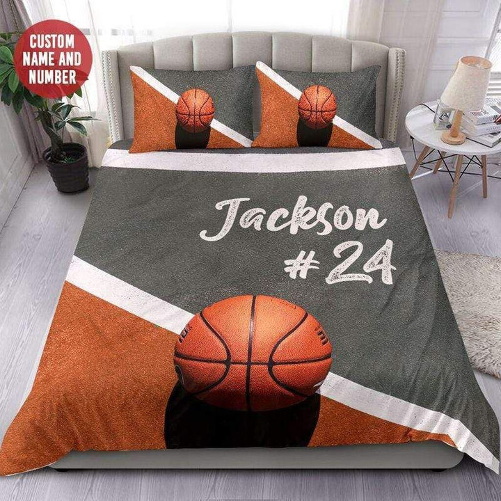 Basketball Court Out Side Personalized Custom Name Duvet Cover Bedding Set