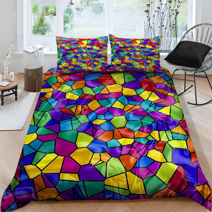 Colorful Cotton Bed Sheets Spread Comforter Duvet Cover Bedding Sets
