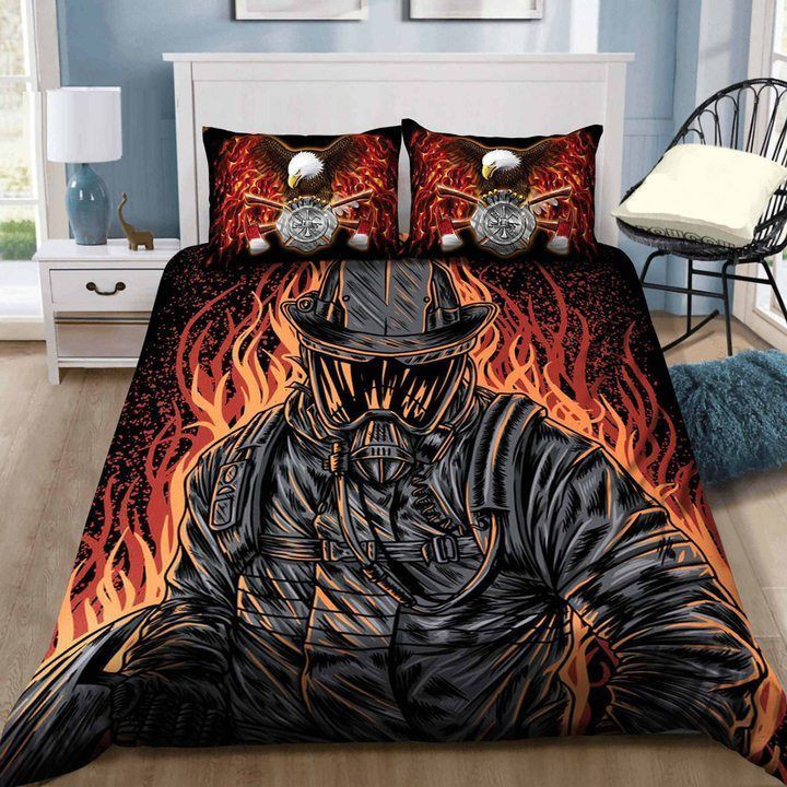 Firefighter Cotton Bed Sheets Spread Comforter Duvet Cover Bedding Sets