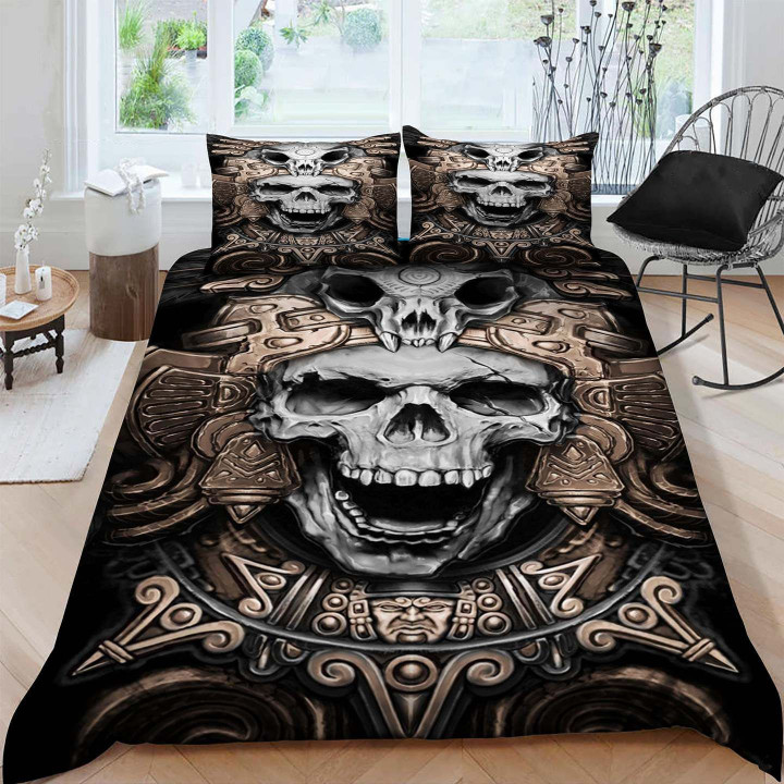 Skull Cotton Bed Sheets Spread Comforter Duvet Cover Bedding Sets