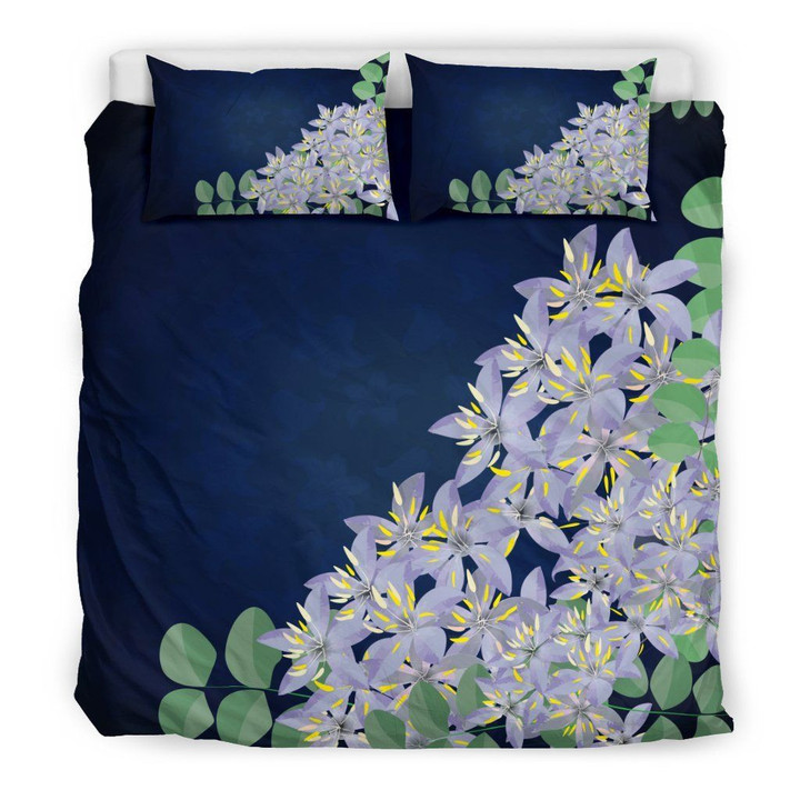 Jamaica Lignum Vitae Cobalt Blue Cotton Bed Sheets Spread Comforter Duvet Cover Bedding Sets