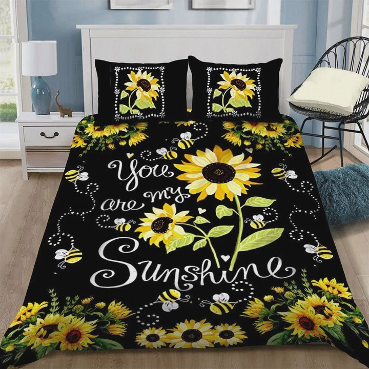 Sunflower You Are My Sunshine Cotton Bed Sheets Spread Comforter Duvet Cover Bedding Sets