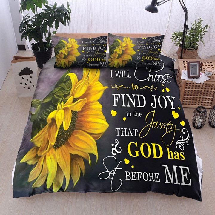 Sunflower I Will Choose To Find Joy In The Fancy That God Has Before Me Cotton Bed Sheets Spread Comforter Duvet Cover Bedding Sets