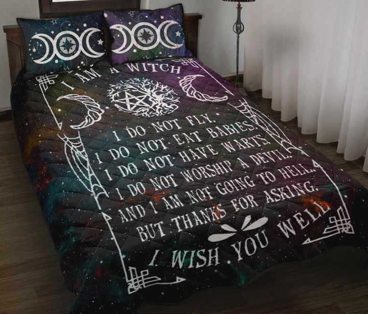 I Am A Witch I Do Not Fly Cotton Bed Sheets Spread Comforter Duvet Cover Bedding Sets