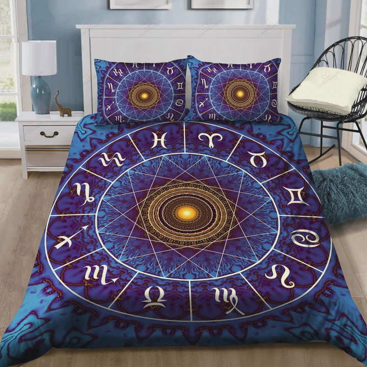 Twelve Zodiac Signs Cotton Bed Sheets Spread Comforter Duvet Cover Bedding Sets