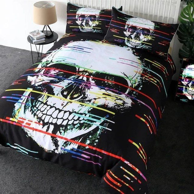 Colorful Lines Skull Clh1410072B Bedding Sets