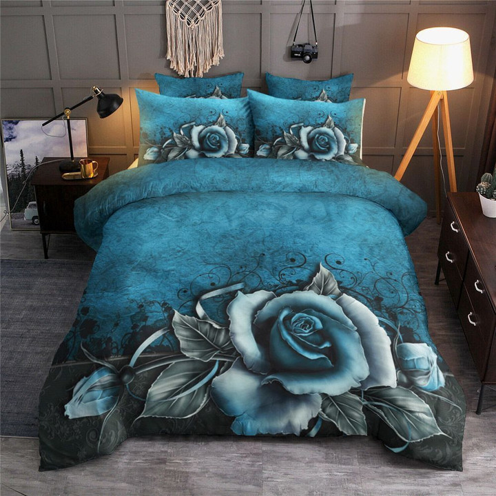 Blue Vintage Rose Bedding Set Iy