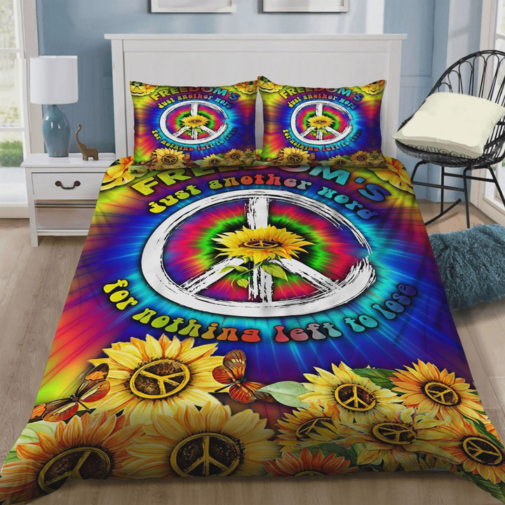 Sunflower Hippie Just Another Word For Nothing Left To Lose Cotton Bed Sheets Spread Comforter Duvet Cover Bedding Sets