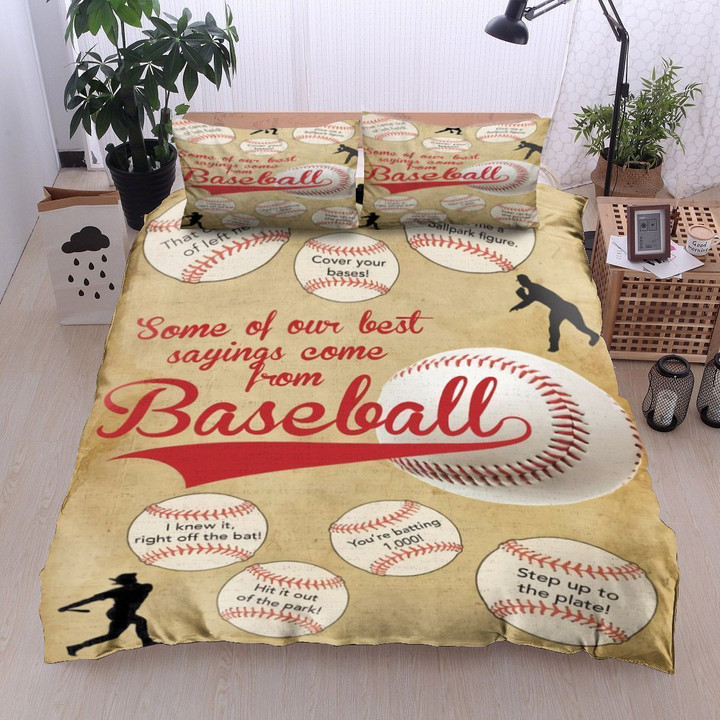Some Of Our Best Sayings Come From Baseball Cotton Bed Sheets Spread Comforter Duvet Cover Bedding Sets