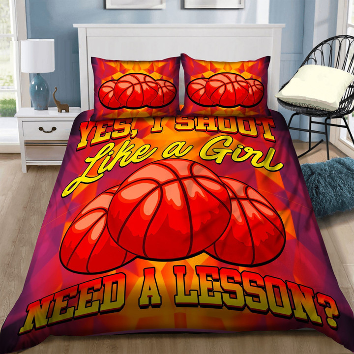 3D Baseball Yes I Shoot Like A Girl Need A Lesson Cotton Bed Sheets Spread Comforter Duvet Cover Bedding Sets