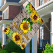 Dog Paw Sunflower House Flag | Flax Polyester | Waterproof | Machine Washable | HF1249