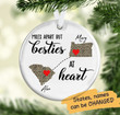 Miles Apart But Besties At Heart Personalized Ceramic Ornament