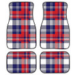 Usa Plaid Pattern Print Front And Back Car Floor Mats