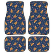 Xmas Gingerbread Man Pattern Print Front And Back Car Floor Mats
