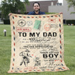 To My Dad Blankets And Throws - I Love My Son Quilt Blanket - Motocycle Blanket Gift For Son From Dad