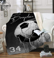 Custom Blankets Soccer Black and White #231119L