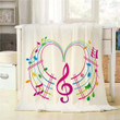 Colorful Heart Shaped Music Clg2110014F Sherpa Fleece Blanket