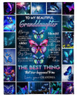 Lovely Message From Grandma Gifts For Beautiful Granddaughters Fleece Blanket