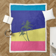 Miami Beach Palm Trees - Abstract Pop Art Sherpa Fleece Blanket