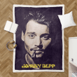 Johnny Depp  - Retro Portraits Sherpa Fleece Blanket