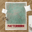 Matterhorn Topographic Map - Topographic Maps Retro Sherpa Fleece Blanket