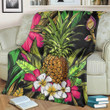 FamilyGater Blanket - Hawaii Tropical Flowers Pineapple Premium Blankets - AH - J5C